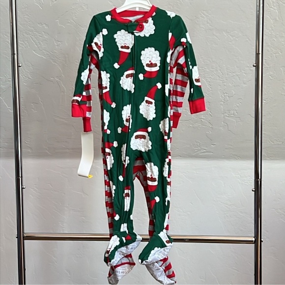 NWT New 2 piece 2T Unisex Girl or Boy Christmas Onesie Pajamas w/ attached feet - Picture 3 of 4
